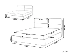 Letto contenitore Velluto BATILLY 180 x 200 cm Grigio