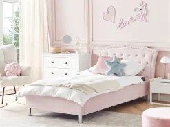 Letto contenitore Velluto METZ 90 x 200 cm Rosa pastello