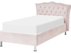 Letto contenitore Velluto METZ 90 x 200 cm Rosa pastello