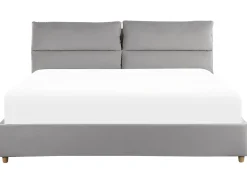 Letto contenitore Velluto BATILLY 180 x 200 cm Grigio chiaro