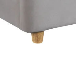 Letto contenitore Velluto BATILLY 180 x 200 cm Grigio chiaro