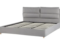 Letto contenitore Velluto BATILLY 180 x 200 cm Grigio chiaro