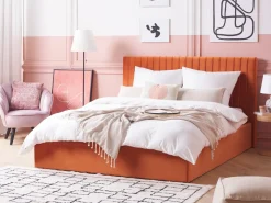 Letto contenitore Velluto VION 160 x 200 cm Arancione
