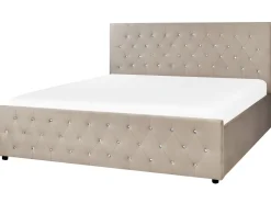Letto contenitore Velluto AMIENS 180 x 200 cm Tortora