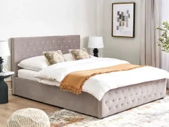 Letto contenitore Velluto AMIENS 180 x 200 cm Tortora