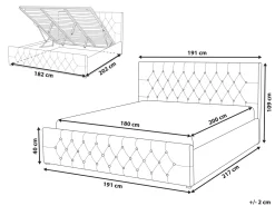 Letto contenitore Velluto AMIENS 180 x 200 cm Tortora