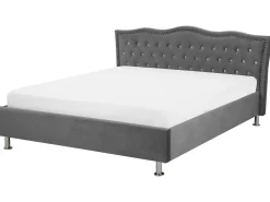 Letto contenitore Velluto METZ 160 x 200 cm Grigio scuro