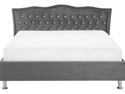 Letto contenitore Velluto METZ 160 x 200 cm Grigio scuro