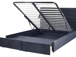 Letto contenitore Velluto VERNOYES 180 x 200 cm Nero