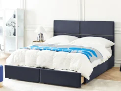 Letto contenitore Velluto VERNOYES 180 x 200 cm Nero