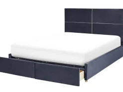 Letto contenitore Velluto VERNOYES 180 x 200 cm Nero