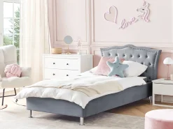 Letto contenitore Velluto METZ 90 x 200 cm Grigio
