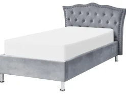 Letto contenitore Velluto METZ 90 x 200 cm Grigio