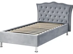 Letto contenitore Velluto METZ 90 x 200 cm Grigio