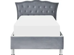 Letto contenitore Velluto METZ 90 x 200 cm Grigio