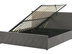 Letto contenitore Velluto ROCHEFORT 180 x 200 cm Grigio
