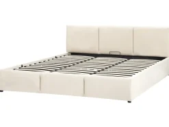 Letto contenitore Velluto BOUSSE 180 x 200 cm Beige chiaro