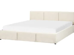 Letto contenitore Velluto BOUSSE 180 x 200 cm Beige chiaro