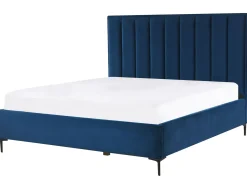 Letto contenitore Velluto SEZANNE 180 x 200 cm Blu marino