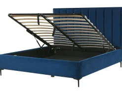 Letto contenitore Velluto SEZANNE 180 x 200 cm Blu marino
