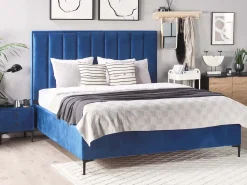 Letto contenitore Velluto SEZANNE 180 x 200 cm Blu marino