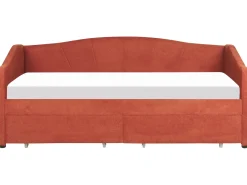 Letto da giorno con contenitore Tessuto VITTEL 90 x 200 cm Rosso