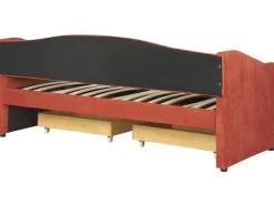 Letto da giorno con contenitore Tessuto VITTEL 90 x 200 cm Rosso