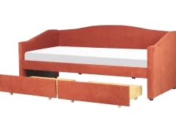 Letto da giorno con contenitore Tessuto VITTEL 90 x 200 cm Rosso