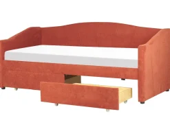 Letto da giorno con contenitore Tessuto VITTEL 90 x 200 cm Rosso