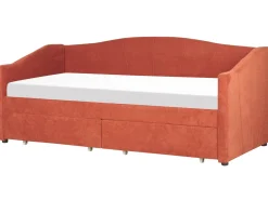Letto da giorno con contenitore Tessuto VITTEL 90 x 200 cm Rosso