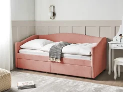 Letto da giorno con contenitore Tessuto VITTEL 90 x 200 cm Rosa