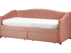 Letto da giorno con contenitore Tessuto VITTEL 90 x 200 cm Rosa