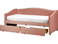 Letto da giorno con contenitore Tessuto VITTEL 90 x 200 cm Rosa