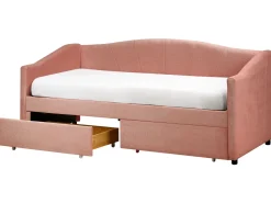 Letto da giorno con contenitore Tessuto VITTEL 90 x 200 cm Rosa