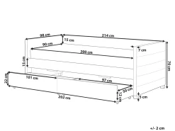 Letto da giorno con contenitore Velluto MARRAY 90 x 200 cm Rosa pastello