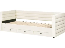 Letto da giorno con contenitore Velluto MEUDON 90 x 200 cm Bianco sporco