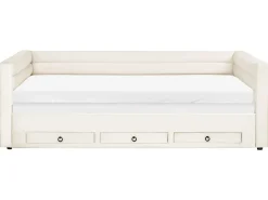 Letto da giorno con contenitore Velluto MEUDON 90 x 200 cm Bianco sporco