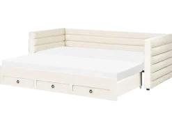 Letto da giorno con contenitore Velluto MEUDON 90 x 200 cm Bianco sporco