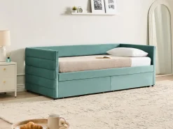 Letto da giorno con contenitore Velluto MARRAY 90 x 200 cm Verde menta