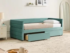 Letto da giorno con contenitore Velluto MARRAY 90 x 200 cm Verde menta