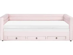 Letto da giorno con contenitore Velluto MEUDON 90 x 200 cm Rosa pastello