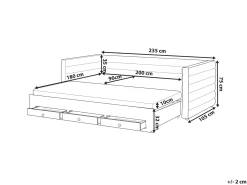 Letto da giorno con contenitore Velluto MEUDON 90 x 200 cm Rosa pastello