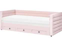 Letto da giorno con contenitore Velluto MEUDON 90 x 200 cm Rosa pastello