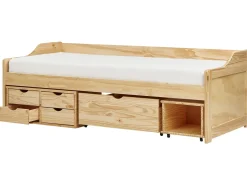 Letto da giorno con contenitore Legno di pino ROYVILLE 90 x 200 cm Marrone chiaro
