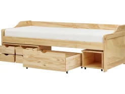 Letto da giorno con contenitore Legno di pino ROYVILLE 90 x 200 cm Marrone chiaro