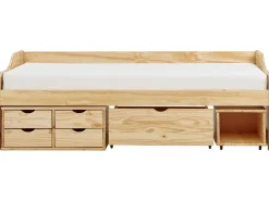 Letto da giorno con contenitore Legno di pino ROYVILLE 90 x 200 cm Marrone chiaro