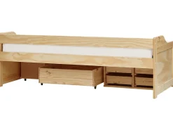 Letto da giorno con contenitore Legno di pino ROYVILLE 90 x 200 cm Marrone chiaro