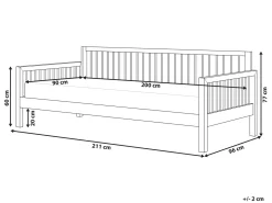 Letto da giorno Legno TRICOT 90 x 200 cm Bianco