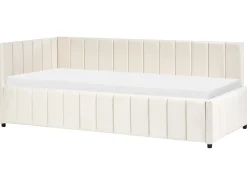 Letto da giorno Velluto LISIEUX 90 x 200 cm Bianco sporco