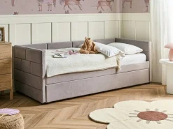 Letto estraibile Velluto CHAVONNE 90 x 200 cm Grigio chiaro